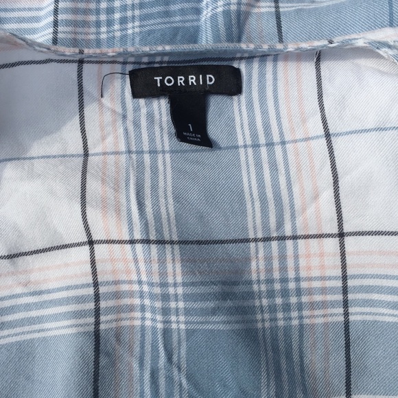 Torrid Open Front Fringed Flannel Draped Cardigan - Picture 6 of 8